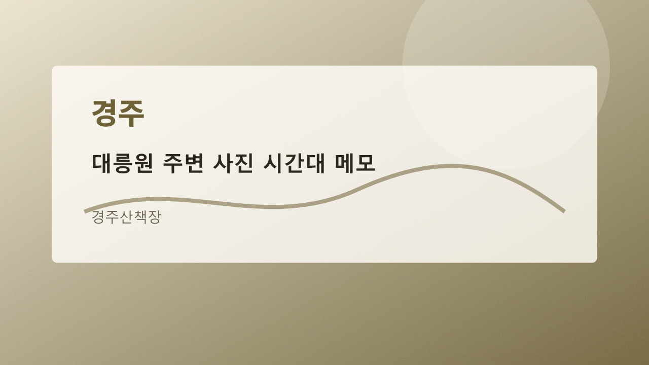 대릉원 주변 사진 시간대 메모